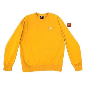 Nike Sportswear Sweatshirt Club Fleece University Gold Men's Medium w/Keychain